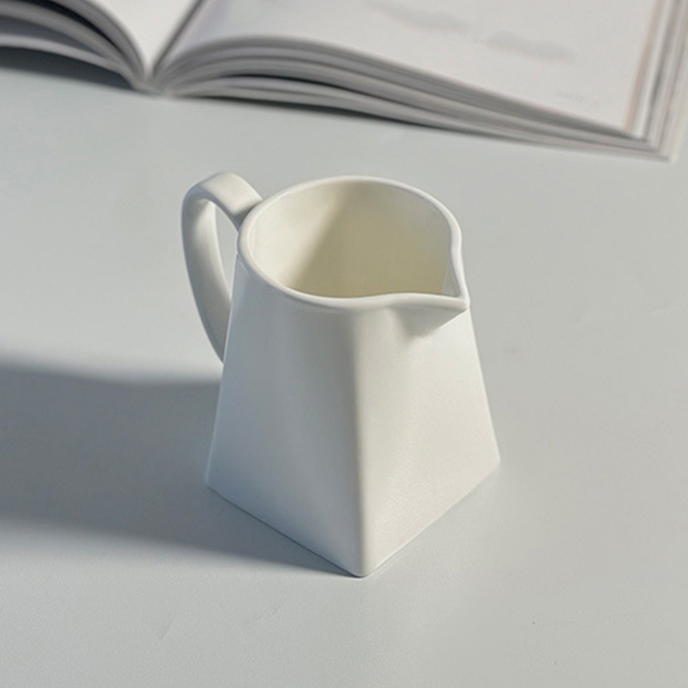 Coffee Tea Creamer - Carafe à crème en céramique blanche