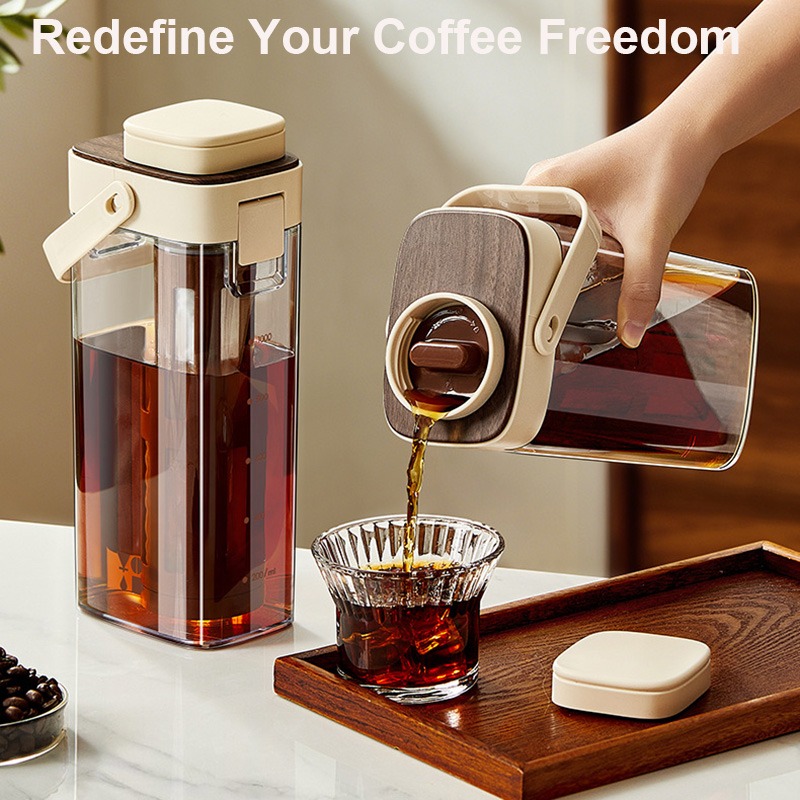 Coffee Tea Maker - Carafe à café froid anti-fuite, infuseur