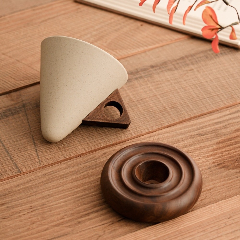 Coffee Tea Stand - Tasse conique triangulaire en céramique rustique,